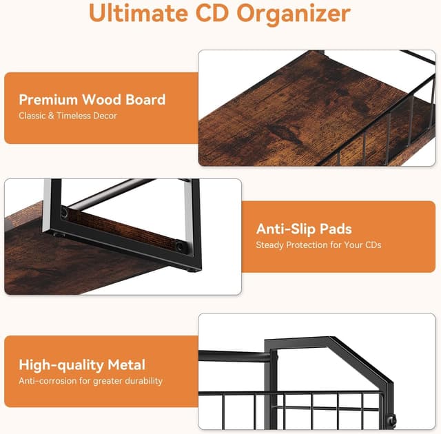 Detalle 1 de PAPAGIFTREE CD storage rack holds 60