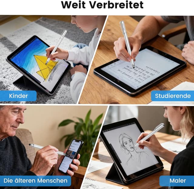 Thumbnail 6 de Styluslink 2-in-1 Tablet-Stift mit Stiftclip (dicke & dünne Spitze, inkl. Stiftclip) – Eingabestift für Tablets & Smartphones