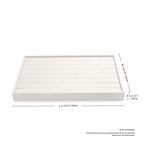 Detalle 2 de Oirlv bandeja de almacenamiento de joyería beige de lino (anillos, pendientes y colgantes)