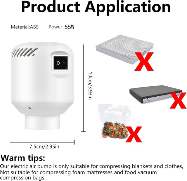 Thumbnail 2 de CKCLR Bomba de aire eléctrica, Bomba de vacío potente de 220V 55W para bolsa de compresión de vacío, Mini sellador al vacio, Herramienta de extracción de aire 460L/Min (1 Unit)
