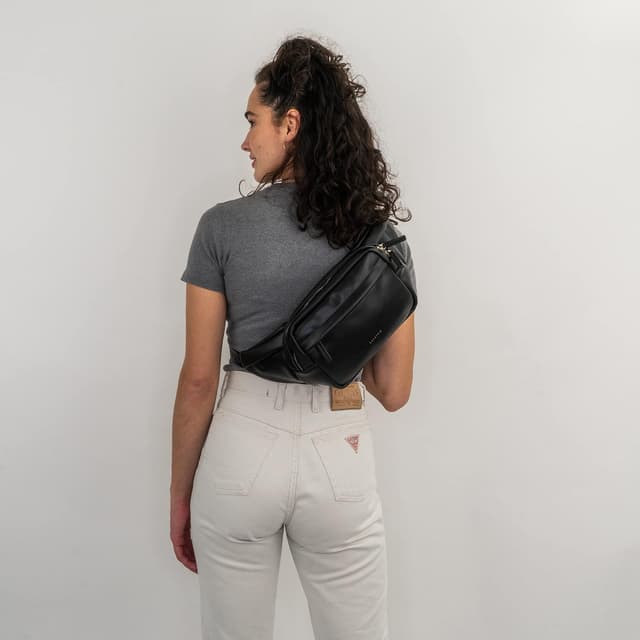 Thumbnail 6 de Expatrié Justine Bauchtasche Damen Schwarz – Brusttasche & Bumbag mit gepolstertem Handyfach