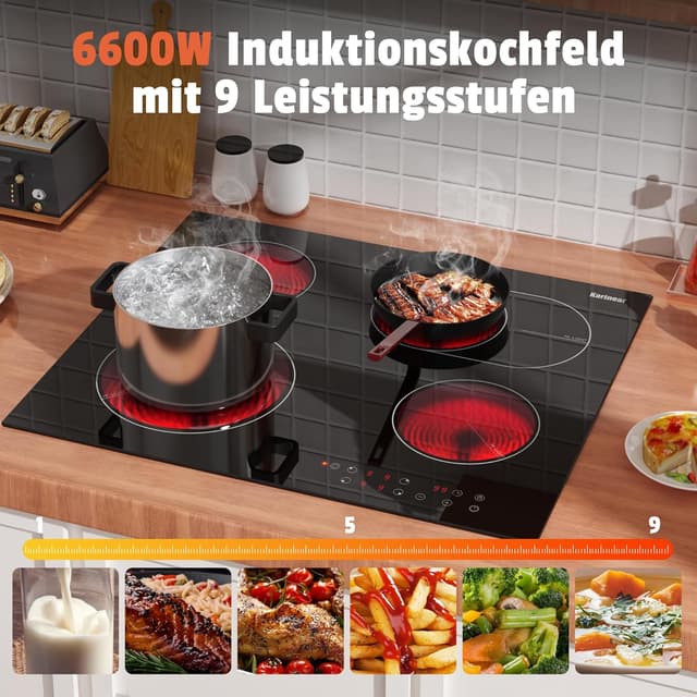 Thumbnail 4 de Karinear Glaskeramikkochfeld 4 Platten 6600 W