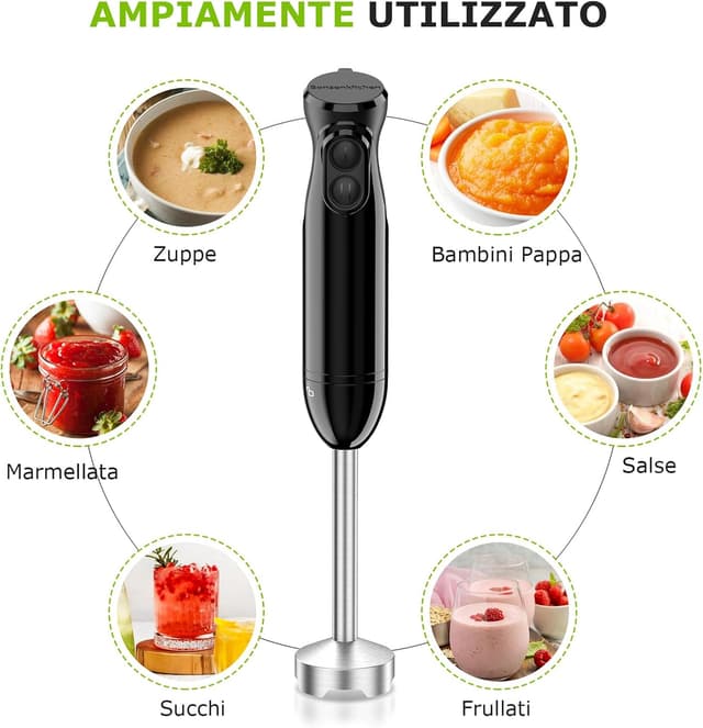 Detalle de Bonsenkitchen frullatore a immersione 1000 W