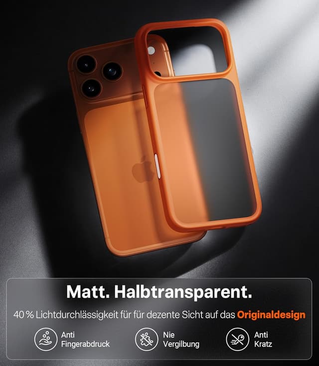 Thumbnail 6 de TORRAS Guardian für iPhone 17 Pro Hülle mit Kameraknopf – stoßfest, kratzfest, orange
