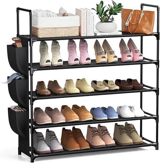 Detalle de esonstyle Zapatero Negro de 5 Niveles 👟 Organizador para Entradas