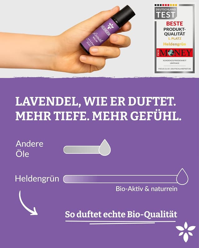 Detalle 2 de Heldengrün BIO Roll-On Lavendel 2-in-1
