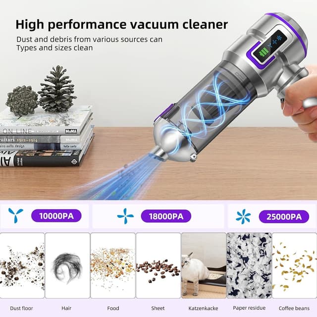 Thumbnail 6 de botatio Handheld Vacuum Cleaner (25000Pa) with 4-in-1 Car Cleaning, Digital Display & 1‑Touch Emptying