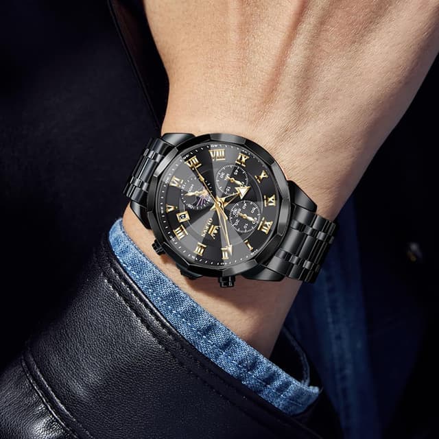 Thumbnail 4 de OLEVS Männer Uhr Quarz Luxus Chronograph 3 ATM