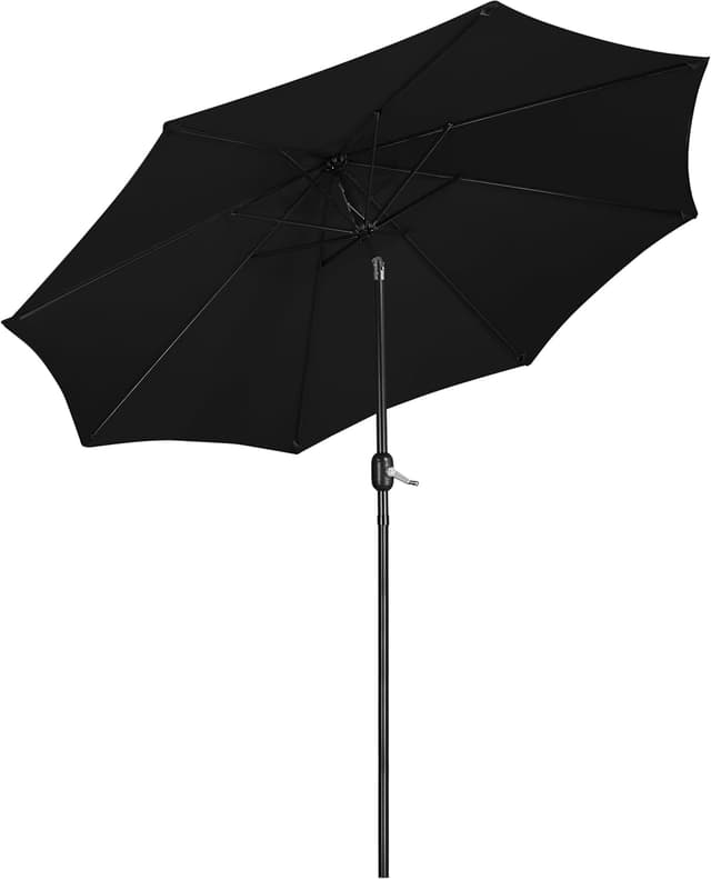 Detalle 2 de Yaheetech ombrellone da giardino esterno portatile 300 cm grigio con manovella e 8 stecche reclinabile