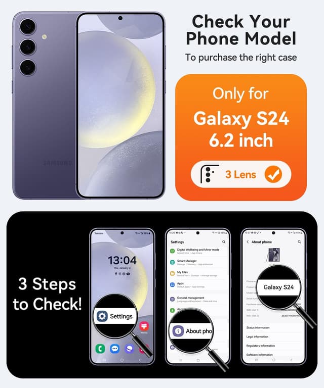 Thumbnail 1 de CANSHN Galaxy S24 Coque magnétique 6,2″