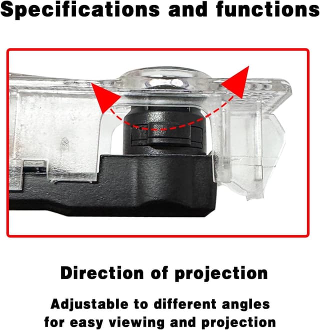 Detalle 2 de ERSDGG 4 proiettori LED per porte auto: illuminazione di benvenuto con logo e installazione senza attrezzi
