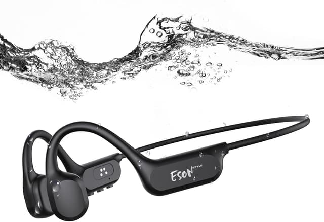Detalle de Esonstyle Swimming Headphones Bluetooth 6.0 with 8GB MP3 & IP68 (Open-ear bone conduction)