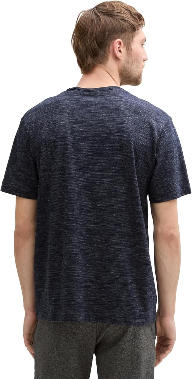 Detalle 2 de TOM TAILOR T-Shirt da uomo jaspe con scollo a V in cotone