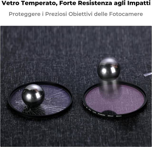 Detalle de K&F CONCEPT 55mm Nano-Xcel Filtro UV MCUV in vetro ottico con 28 strati Nano per protezione e nitidezza