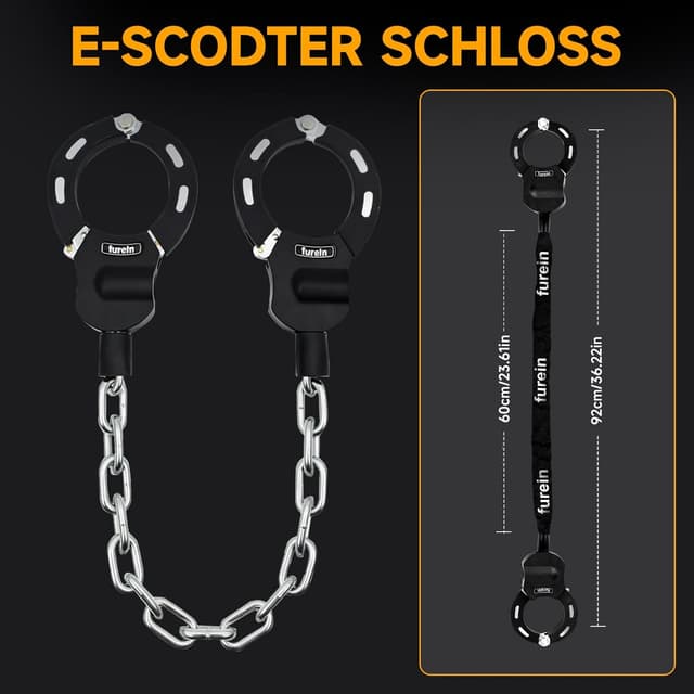 Thumbnail 6 de E Scooter Schloss 8mm Kette 60 cm Sicherheit