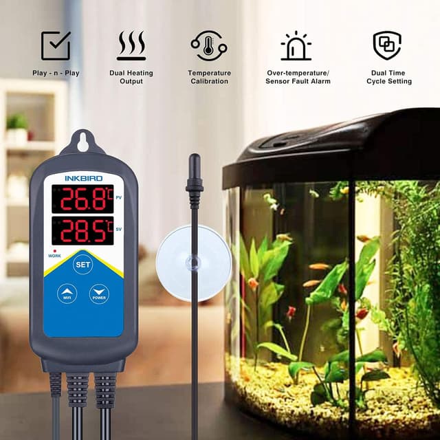 Detalle 2 de Inkbird ITC-306T aquarium thermostat with dual control 🌡