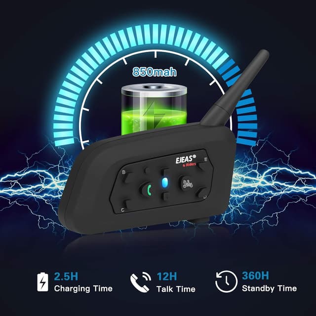 Detalle de EJEAS V6 Pro interfono moto Bluetooth 12