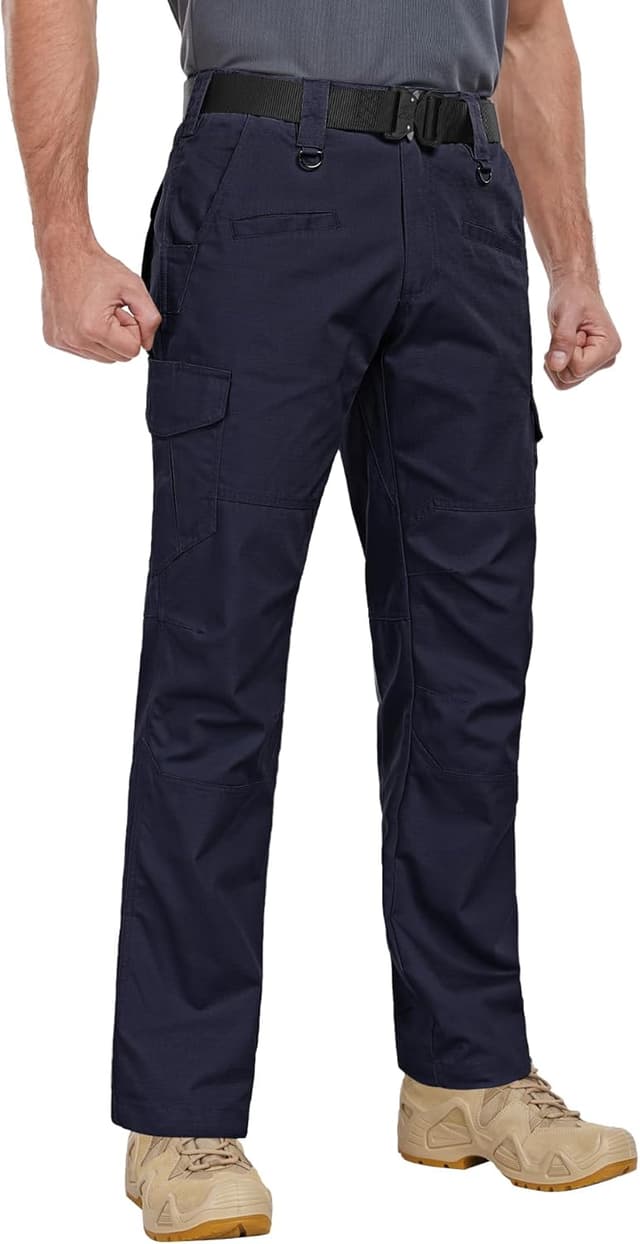 Detalle 2 de Zoofly Men’s Ripstop Water-Resistant Cargo Pants (Tactical Hiking Work Pants, No Belt)