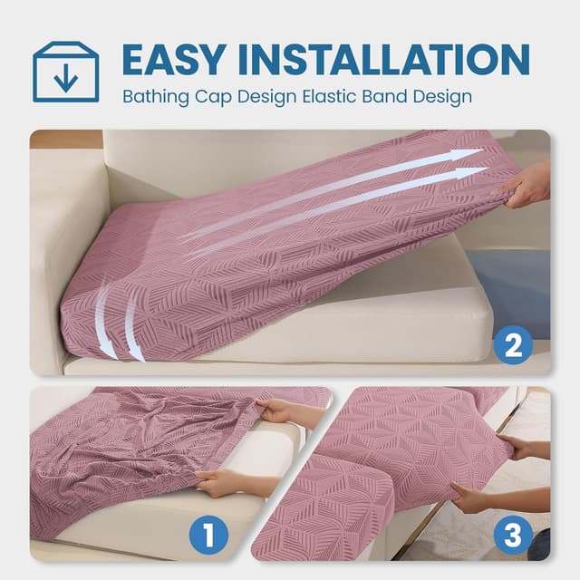 Detalle de Ystyle copricuscini divano elasticizzato universali con protezione antigraffio (2 posti) rosa