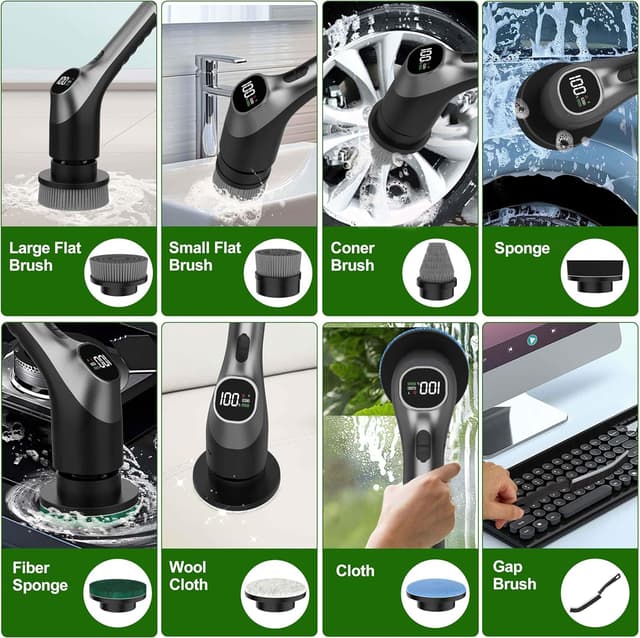 Detalle 2 de Elektrische Reinigungsbürste 7 Bürstenköpfe