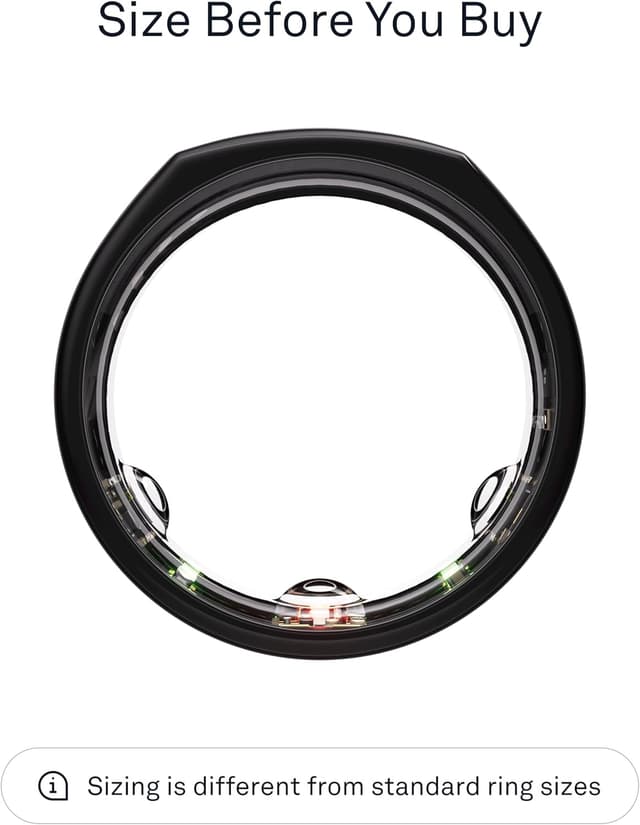 Detalle 2 de Oura Gen3 Heritage Smart Ring (Size 8, Black) — sleep, heart rate & fitness tracking wearable