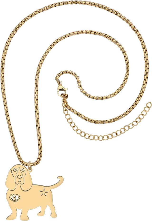 Detalle 2 de BAMAY Edelstahl-Halskette mit Welpe-Anhänger – niedlicher Hundeschmuck für Damen & Mädchen