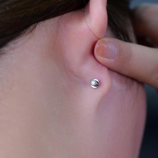 Detalle de Limerencia G23 Titan Ohrstecker mit Schraubverschluss – hypoallergen, nickelfrei