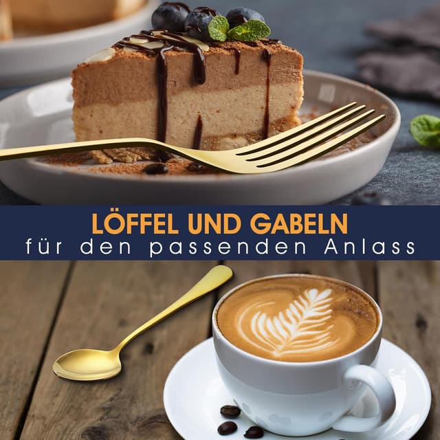 Detalle 2 de TAN REN Gold Besteck Set 6 Personen 36-teilig