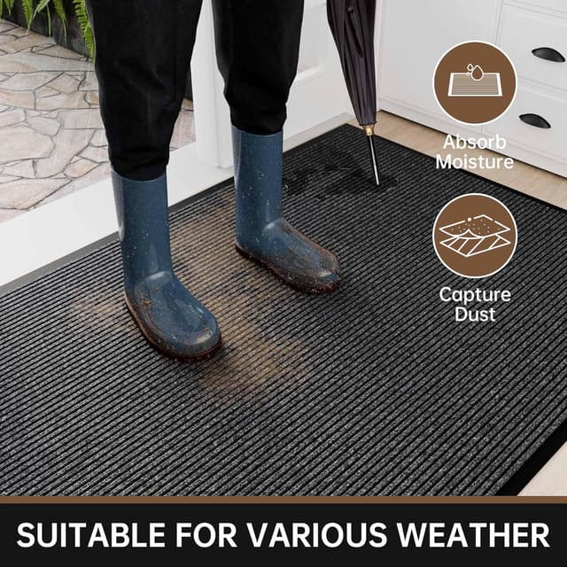 Detalle de Futurwit Front Door Mat, 72" x 36" Heavy Duty Indoor/Outdoor Welcome Mat