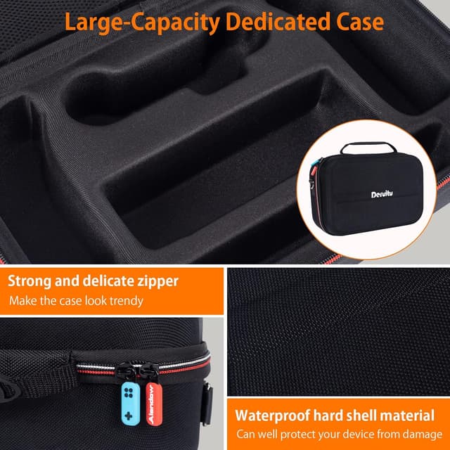 Detalle 2 de Deruitu Carrying Case for Nintendo Switch, holds 18 games