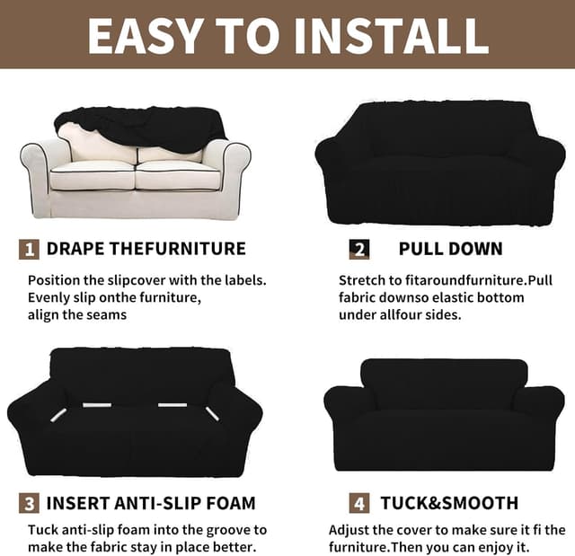 Thumbnail 6 de Ystyle copridivano 1 posto nero 78-116 cm