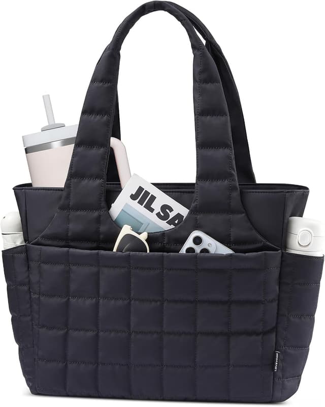 Thumbnail 6 de LOVEVOOK Damen Shopper Handtasche mit 15,6" Laptopfach – große Puffer Tote Bag mit Wasserflaschenfach