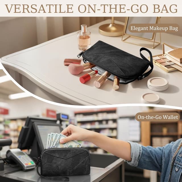 Detalle de LEASOUL women’s vegan leather rucksack bag with RFID sleeves and anti-theft clasp