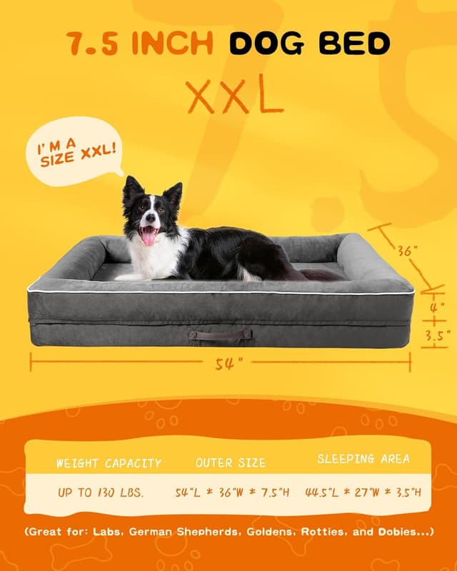Detalle 2 de Renvix XXL Orthopedic Dog Bed 137x91x19cm