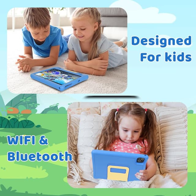 Detalle de MUISOO 10 Inch Kids Tablet (Android 14) – 16GB RAM, 128GB Storage, WiFi & Bluetooth, 5000mAh Battery