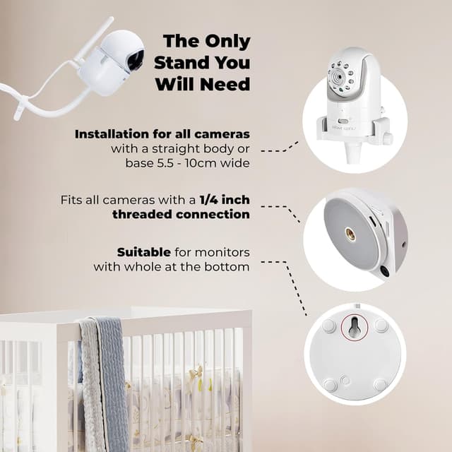 Detalle de goozie Baby Monitor Floor Stand Holder (universal with 1/4” thread) for nursery camera positioning