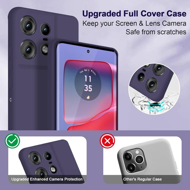 Detalle 2 de Btstring Hülle für Moto Edge 50 Pro – Silikon-Case mit weichem Mikrofaserfutter (Lila)