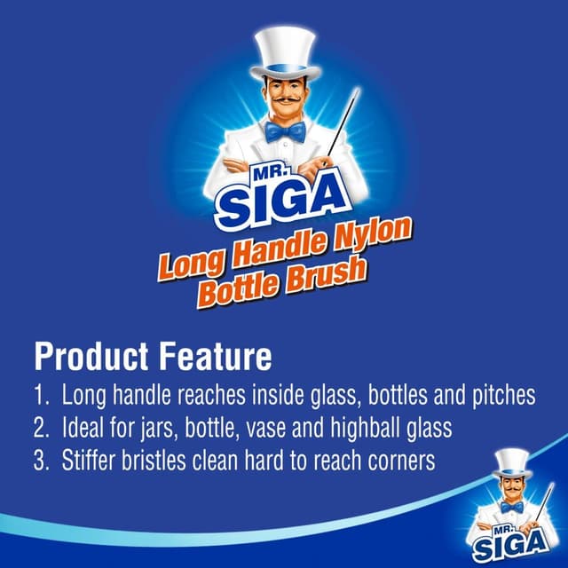 Thumbnail 6 de MR.SIGA Long Handle Bottle Brush 5.5 cm Head