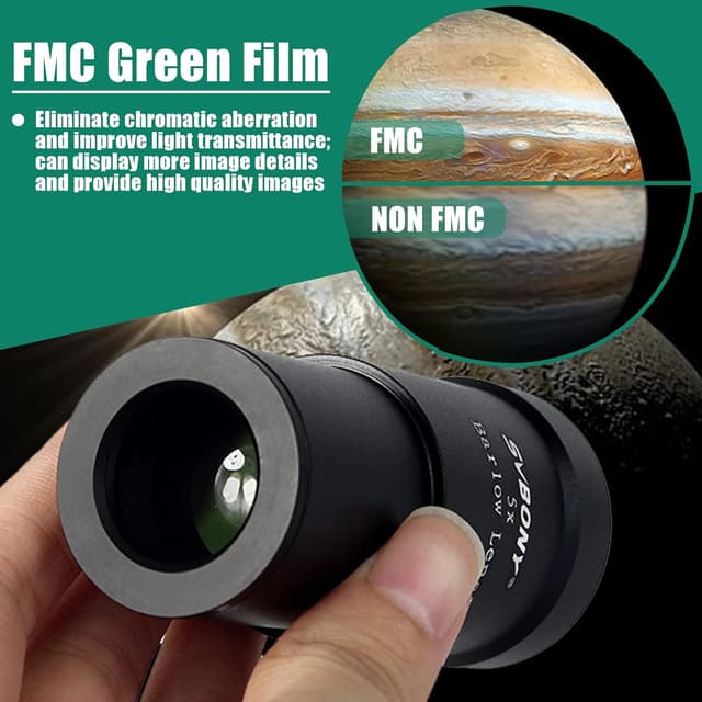 Detalle de Lente di Barlow Svbony 5X 1,25" in lega di alluminio (multistrato completo) per osservazione planetaria e astrofotografia