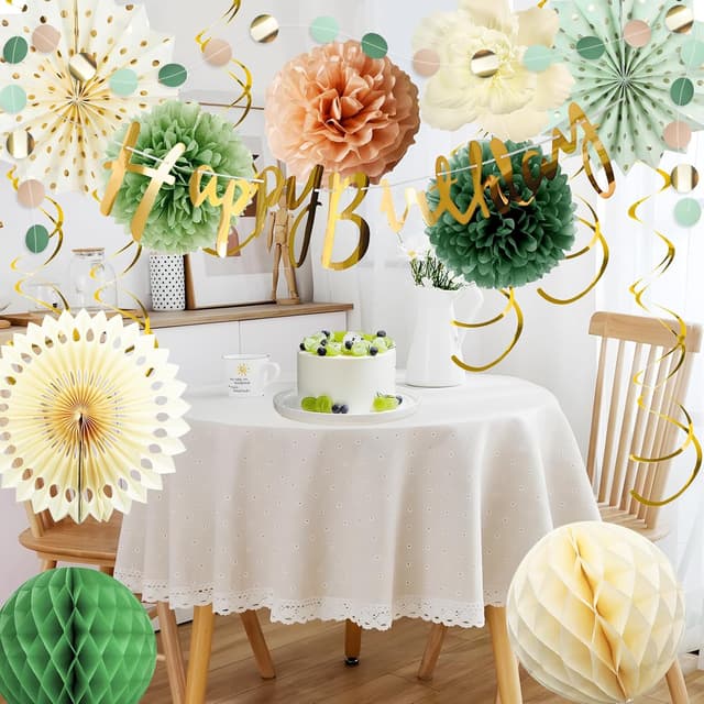 Thumbnail 2 de Almaxi Decoraciones cumpleaños verde beige 16 piezas