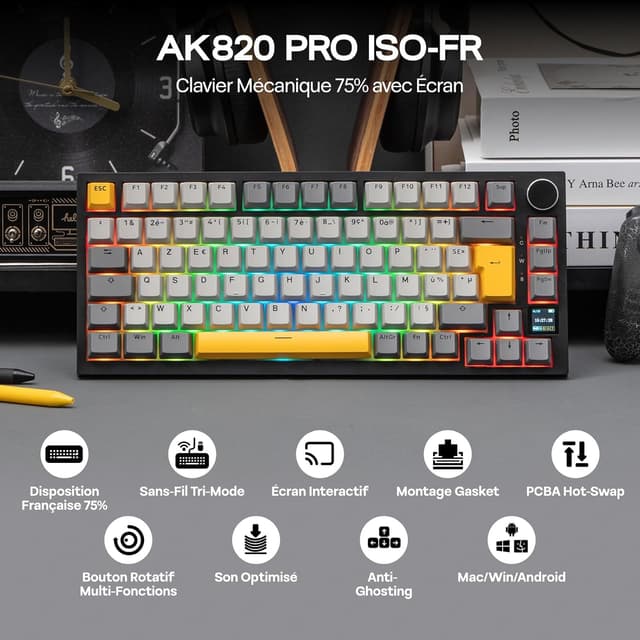 Detalle 2 de EPOMAKER AK820 Pro clavier mécanique 75%