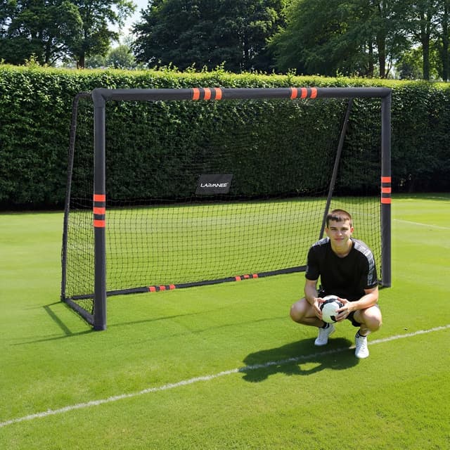 Detalle 2 de LARMNEE 240 cm Fußballtor mit Schaumstoffschutz, PE-Netz & Oxford-Stoffbezug (innen & außen)
