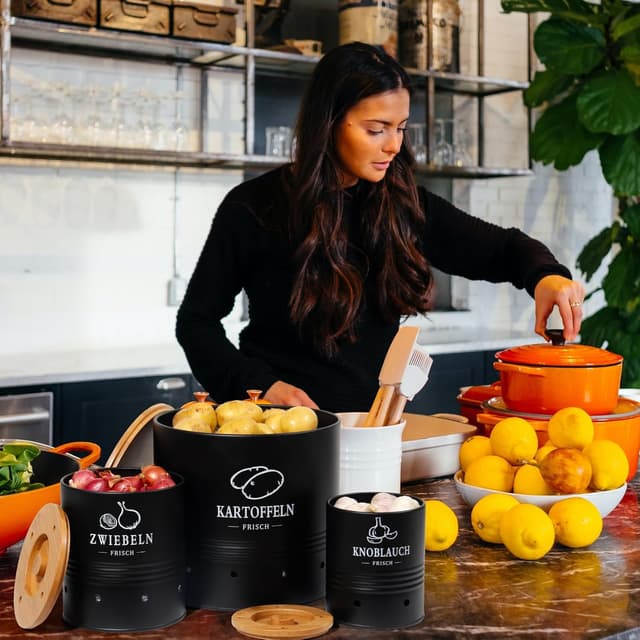 Thumbnail 3 de GREELUE Premium Kartoffel Aufbewahrungsbox 3er Set