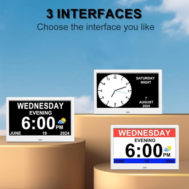 Detalle 2 de CAZOKASI DST Digital Clock 10.1in
