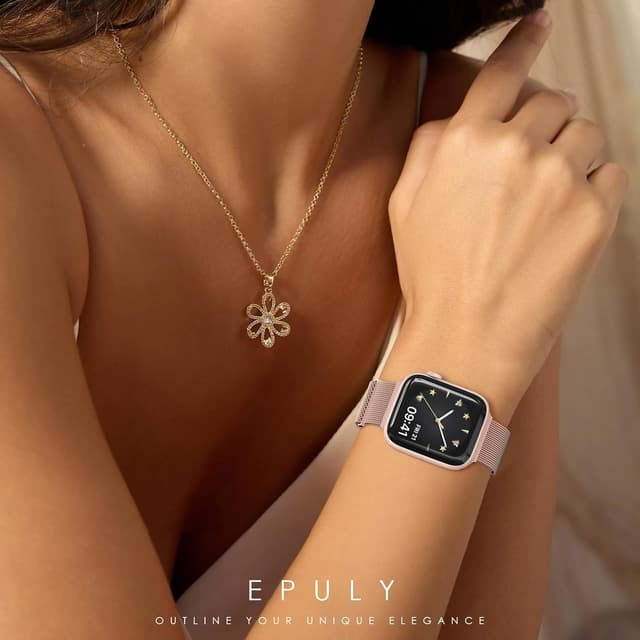 Detalle 2 de EPULY Milanese Loop Magnetic Clasp Metal Watch Strap (Apple Watch 38/40/41/42/44/45/46/49mm)