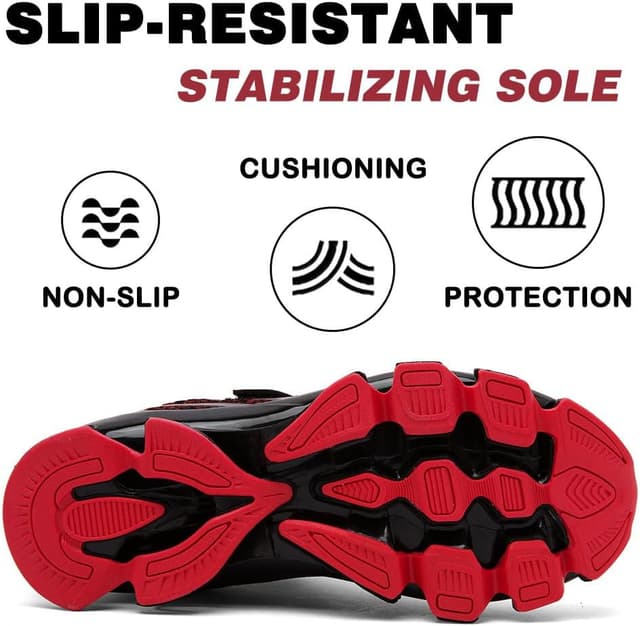 Detalle de LAZAZAFI Kinder Sneaker für Jungen und Mädchen – leichte, atmungsaktive Outdoor-Sportschuhe mit Klettverschluss