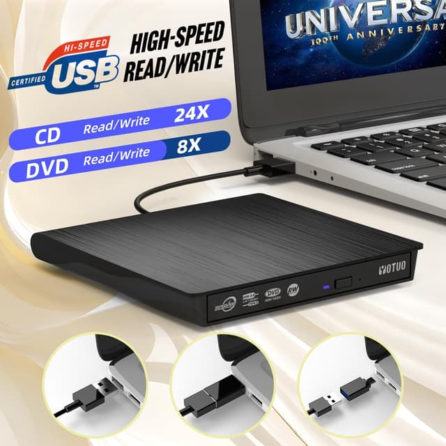 Detalle de YOTUO IDD029-2 Portable USB 3.0 CD/DVD Drive