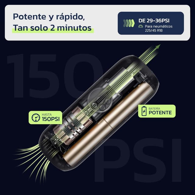 Thumbnail 3 de Woowind LP1 Inflador Portátil 150 PSI