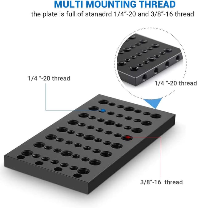 Detalle de SMALLRIG Cheese Plate avec tous de vis filetage 1092 : plaque de fixation multi-usages pour accessoires photo