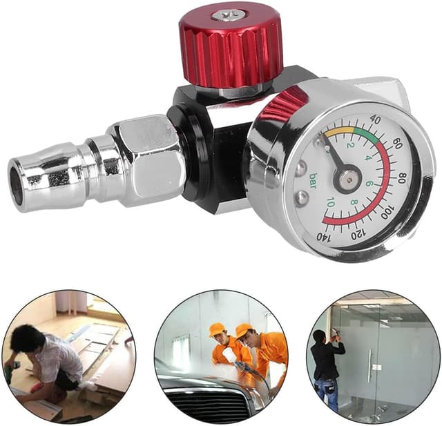 Detalle de LiebeWH regolatore di pressione dell’aria per pistola a spruzzo con filettatura G1/4 e manometro
